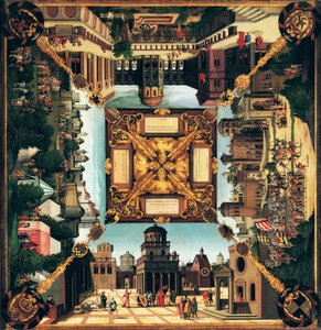 ダビデの物語、卓上塗装、1534 作： Hans Sebald Beham